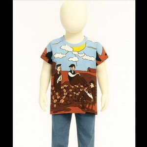 Dolce & Gabbana Kids Graphic T-Shirt - Blue and Brown